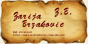 Zarija Brzaković vizit kartica